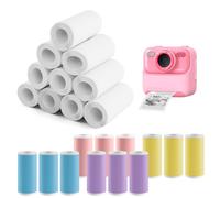 Zosenyer 22 Rolls Thermal Paper for Camera, 57 x 25 mm Thermal Printer Paper Compatible with Mini Pocket Thermal and Instant Cameras, 12 Colours and 10 White