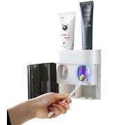 Zosenyer Toothbrush Holder and Toothpaste Dispenser, Automatic Toothpaste Dispenser, Electric Toothbrush Holder, No Holes, for Modern Family and Bathroom