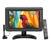 ZOSHING 10.1inch Small Portable TV with Freeview-Digital DVB-T2,720P Screen for USB,DC/12Volt IN,HDMI/AV input,for Mini Camping/Kitchen/Caravan