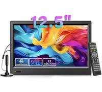 ZOSHING 12.5inch TV,Small tv with freeview Digital t2 Tuner-Headphone & HDMI & USB Ports and DC-12V in,for Mini Bedroom,Kitchen,Caravan