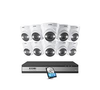 ZOSI 16CH 4K PoE Indoor Outdoor Security Camera System with AI Person Vehicle Detection,10pcs 5MP PoE IP Cameras,2-Way Audio,Color Night Vision,16CH 4K NVR Recorder with 4TB HDD for 24/7 Recording