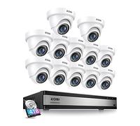 ZOSI 16CH CCTV Camera System 4TB, 12Pcs 2MP Wired Security Cameras Outdoor