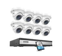 ZOSI 16CH POE CCTV Security Camera System, 8X 5MP IP Cameras and 4K H.265+ PoE NVR with 4TB HDD, Motion Detection, Outdoor IP66 Waterproof Surveillance Camera, 80ft Night Vision