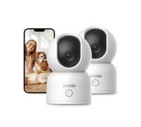 ZOSI 2K Pan/Tilt Indoor Camera, House Security WiFi Camera, No Monthly Fee