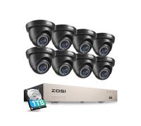ZOSI 3K CCTV Camera System&AI Human Vehicle Detection, 8x 2MP Wired Cameras