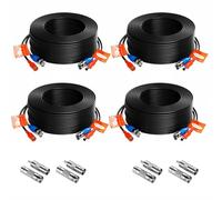 ZOSI 4 Pack 30M 100FT Extension Cable CCTV Camera BNC DC Power Lead