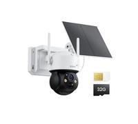 ZOSI 4G LTE Solar CCTV Camera Outdoor, 360° PTZ No WiFi 4MP Battery Powered Wireless Camera with SIM Card & 32GB Memory Card, Color Night Vision, AI Human Detection, 2-Way Audio, Waterproof, C291