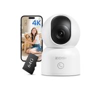 ZOSI 4K Indoor Camera, WiFi Home Security Camera with 64GB Memory Card No Monthly Fee, 360°Pan/Tilt Views Baby Pet Cam with App, Dual-Band WiFi Camera, Human/Pet Detection, Baby Monitor, 2-Way Audio
