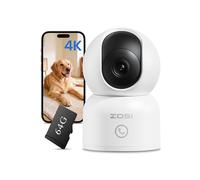 ZOSI 4K Indoor WiFi Camera, 360° PT Security Camera/Baby Monitor with 64GB | 8MP UHD WiFi Security Camera No Monthly Fee, Human/Pet Auto Tracking, Indoor Surveillance Camera, 2-Way Audio, Night Vision