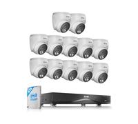 ZOSI 4K PoE CCTV Camera System Detect Human/Vehicle/Face, 12pcs PoE Cameras | 16CH Expandable 4K PoE NVR & 4TB HDD, Dual-Disk Backup, IP66 Waterproof PoE Security Camera, 2-Way Talk,100ft IR Night Vision
