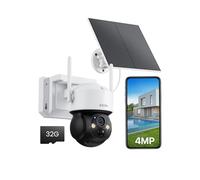 ZOSI 4MP Wireless Solar Security Camera Outdoor with 32GB Local Storage, 10050mAh Battery Powered CCTV Camera, 360°Pan-Tilt View, PIR Motion Detection, 2-Way Audio, Color Night Vision, IP66 Waterproof