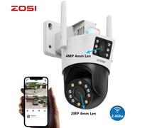 ZOSI 6MP Dual Lens WiFi Security Camera Auto Tracking ColorVu