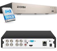 ZOSI 8CH 1080P Home Security DVR with 500GB Hard Drive, AI Human/Vehicle Detection, Remote Access, H.265+ Hybrid 4-in-1 Wired Surveillance DVR for HD-TVI, CVI, CVBS, AHD 960H/720P/1080P CCTV Cameras