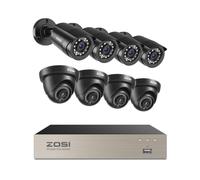 ZOSI 8CH 3K Home Security CCTV Camera System Outdoor, 8Pcs 2MP Wired Camera | H.265+ CCTV DVR & AI Human Vehicle Detection, 1920TVL Surveillance Wired Cameras Indoor, IR Night Vision,Weatherproof, No HDD