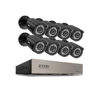 ZOSI 8CH 5MP Lite CCTV Camera System with AI Human Vehicle Detection, 8Pcs | H.265+ AI CCTV DVR and 8 x 1080p 1920TVL Surveillance Wired Cameras Indoor Outdoor, IR Night Vision, Remote Access, No HDD