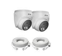 ZOSI C220 4K 8MP Add-On PoE CCTV Camera Outdoor Indoor, Home Surveillance Security Camera, 2-Way Audio, 100ft IR Night Vision, Person/Face/Vehicle Detection, Only Work with Our PoE NVR, 2 Packs