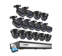 ZOSI CCTV Camera System AI Human/Vehicle Detect, 16Pcs 2MP Security Cameras