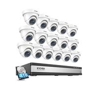 ZOSI Wired CCTV Camera System Night Vision, 16Pcs 2MP Security Camera, 4TB