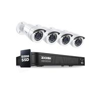 ZOSI Wired CCTV Security Camera System Outdoor Indoor, 8CH 5MP H.265+ Lite DVR Recorder with 500GB SSD, 4 x 1080p Weatherproof Home Surveillance Cameras, Motion Detection, 80ft Night Vision