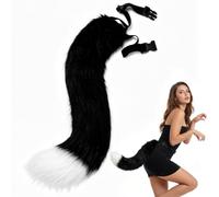 ZOSIGN Fox Tail, Faux Fur Fox Tail, Plush Tail with Adjustable Belt, for Fancy Dress as Cat, Fox or Wolf, Cosplay Costume Accessory for Halloween, Carnival, Role Play