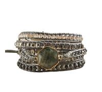 ZOSOJONA Boho Wrap Bracelets Natural Jasper Crystal Stone Variety Beads Strand Bracelet, One Size, Stone, Agate
