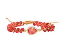 ZOSOJONA Women Handmade Boho Wrap Bracelets Natural Stone Variety Beads Strand Bracelet, L, Stone, bead