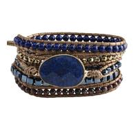 ZOSOJONA Women Handmade Boho Wrap Bracelets Natural Stone Variety Beads Strand Bracelet, One Size, Stone, Agate