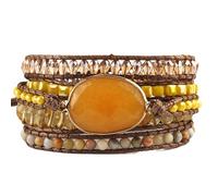 ZOSOJONA Women Wrap Bracelet Boho Natural Jasper Crystal Stone Beads Strand Bracelets, One Size, Stone, no gemstone