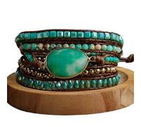 ZOSOJONA Women Wrap Bracelets Boho Natural Stone Jasper Turquoises Strand Bracelet Jewelry Collection, One Size, Stone, Agate