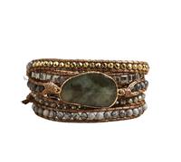 ZOSOJONA Women Wrap Bracelets Boho Natural Stone Jasper Turquoises Strand Bracelet Jewelry Collection, One Size, Stone, Agate