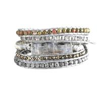 ZOSOJONA Women Wrap Bracelets Boho Natural Stone Jasper Turquoises Strand Bracelet Jewelry Collection, One Size, Stone, Agate