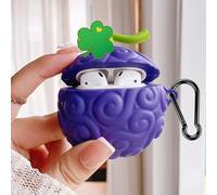 ZOSTLAND Devil Wireless Earphone,Keychain Thick Soft Portable Ring Silicone Shockproof Protective Cover Box Compatible with AirPods2&1 Case Charge (Purple Fruit,Airpods1&2)