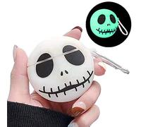 ZOSTLAND Wireless Earphone Case, Jack Ghost Halloween Thick Soft Portable Keychain Finger Ring Protective Silicone Skin Cover Case Compatible with Apple AirPods Case 2&1 (Luminous Skull,AirPods 2&1)