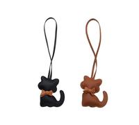 Zosutetoxo 2-Piece Set Cat Bag Charms Made From PU Leather With Cute Cartoon Kitten Designs Stylish Accessories For Women