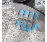 Zosutetoxo 8 Pieces White 3D Wave Flower Nail Stickers, Self-Adhesive and Easy-to-Use Decoration for Nail Art, Crafts and Celebrations