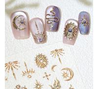 Zosutetoxo 8 Sheets Black Cat Nail Stickers Self-Adhesive Cat Nail Designs with Paw Prints Stars Moon Fish Cute Cartoon Manicure Stickers