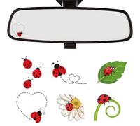 Zosutetoxo Bafutayawa Ladybird Car Stickers 6 Pieces, Cute Nature Stickers for Rearview Mirror Window Laptop Motorcycle Waterproof