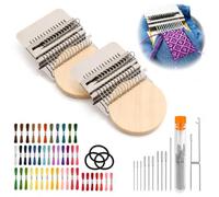Zosutetoxo Darning Tool Newly Upgraded, Mini Knitting Loom Set for Beginners with 45 Yarn Balls, Darning Loom for Repairing Holes in Clothing Socks (Set 2)