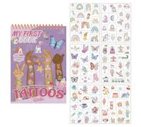 Zosutetoxo Stickers, 6 sheets children's tattoos skin-friendly as temporary tattoos, colourful children's tattoos with butterfly mermaid unicorn for party gifts