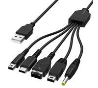 Zosvoses 5 in 1 DS Lite Charger Cable, Multiple USB Cable Charging Cable Power Cord Lead Compatible with Nintendo GBA SP/DS Lite/NDS/New 3DS XL/3DS/2DS/Dsi XL/GBA SP/PSP 1000/2000/3000