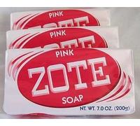 Zote Laundry Soap Bar - Stain Remover - Catfish Bait - Pink 3 Bars-7 Oz (200g) Each by Fabrica de Jabon la Corona