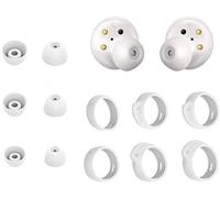 Zotech 6 Pair Eartips Set Anti Slip Earhooks Kit for Samsung Galaxy Buds 3 Pairs Silicone Earbud Eartips S/M/L, 3 Pairs Earhooks S/M/L (White)