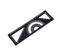 Zotemo Metal Ruler, 4 in 1 Multi-Functional Ruler, Straight Ruler, Triangle Ruler, Protractor, Geometry Rule Measuring Tools for School and Office Supplies (6 inch, Black)