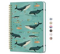 ZOTIA Lined Spiral Journal Notebook for Women, A5 College Ruled Journals for Writing, Hardcover Notebooks for Work, Note Taking and Office School Supplies, 140 Pages - Depths Whale