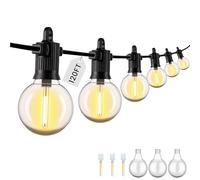 ZOTOYI 120FT/36.6M Outdoor Festoon Lights Mains Powered IP65, Indoor Festoon Lights Outdoor Mains with 55+3pcs 30 Lumens G40 Globe Shatterproof LED Bulbs, Warm White Festoon Lights for Garden.
