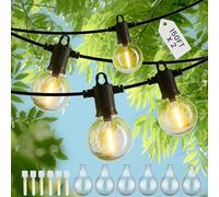 ZOTOYI 91M/300FT Festoon Outdoor String Lights Mains Powered with 146+6pcs IP65 Waterproof & Shatterproof LED Plastic Bulbs Support Connection & Dimmable Function for Garden, Wedding, Pergola,2700K