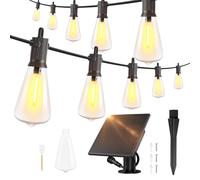 ZOTOYI Solar String Lights Outdoor Garden 10+1 LED Lights 9 Meters with Solar Panel and USB 4 Modes IP65 for Pergola Christmas Parties on The Terrace on The Balcony