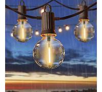 ZOTOYI String Lights Outdoor Mains Powered, 25FT G40 Globe String Lights(7M), 12+1 LED Plastic Bulbs, Waterproof Shatterproof Festoon Lights for Garden Patio Backyard Gazebo Balcony Party