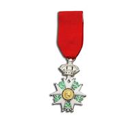 ZoTuoART Emperor Napoleon of France Legion of Honour - HONNEUR ET PATRIE - Senior Knight Officer Regiment Medal - Unique Brooch Badge Novelty Jewelry Silver