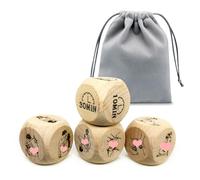 ZoTuoART Game Dices, 4Pcs Wooden Dice Games for Couples, Adult Dice Games for Role Playing, Novelty Fun Love Dice for Adults